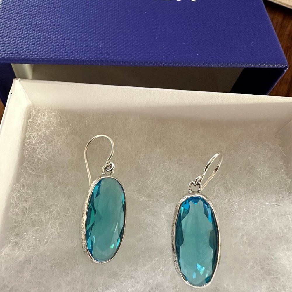 New Silpada 'Out of the Blue' Cubic Zirconia Drop Earrings in Sterling Silver